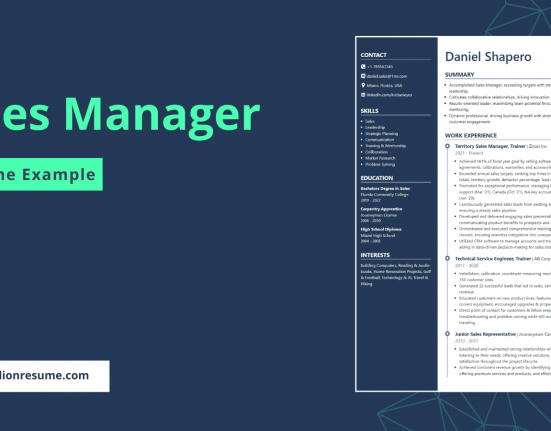 Sales Manager Resume Example & Guide