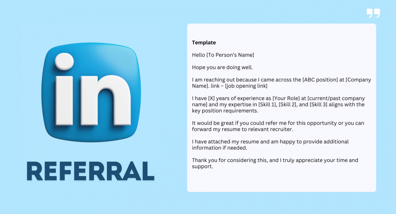 how to ask for referral on linkedin with template