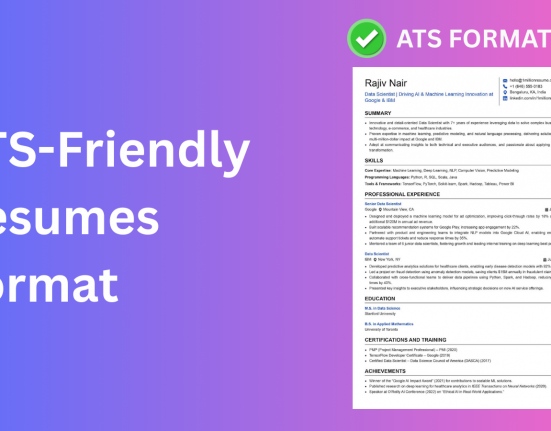 This image is showing us about ATS Friendly resumes format