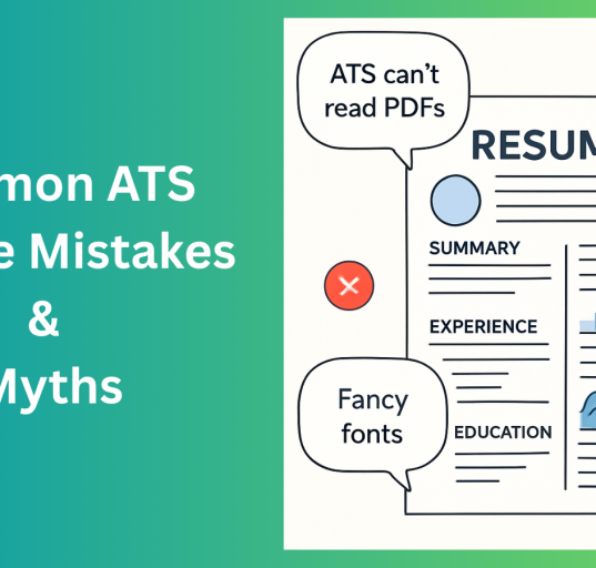 This image is showing about common ATS resume mistakes and myths