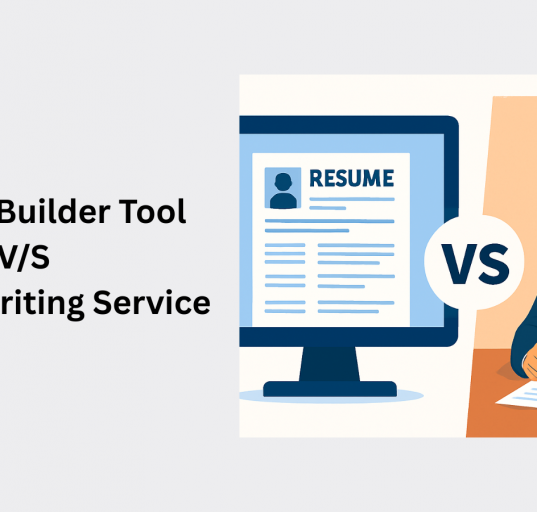 image is showing about comparison of resume builder tool and resume writing services
