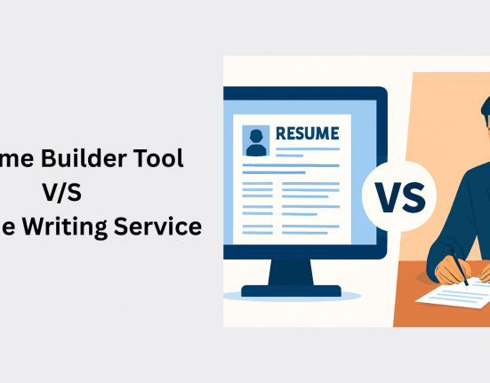 image is showing about comparison of resume builder tool and resume writing services