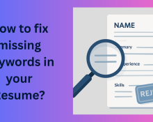 this image is showing about how we can fix missing keywords in the resume.