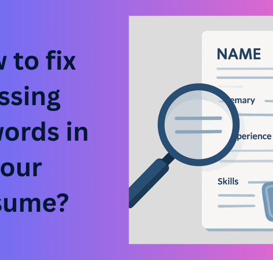 this image is showing about how we can fix missing keywords in the resume.