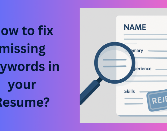 this image is showing about how we can fix missing keywords in the resume.