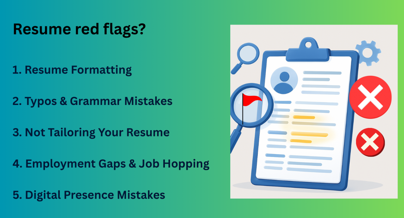 This image is showing reds flags of resume which recruiters notice instantly.