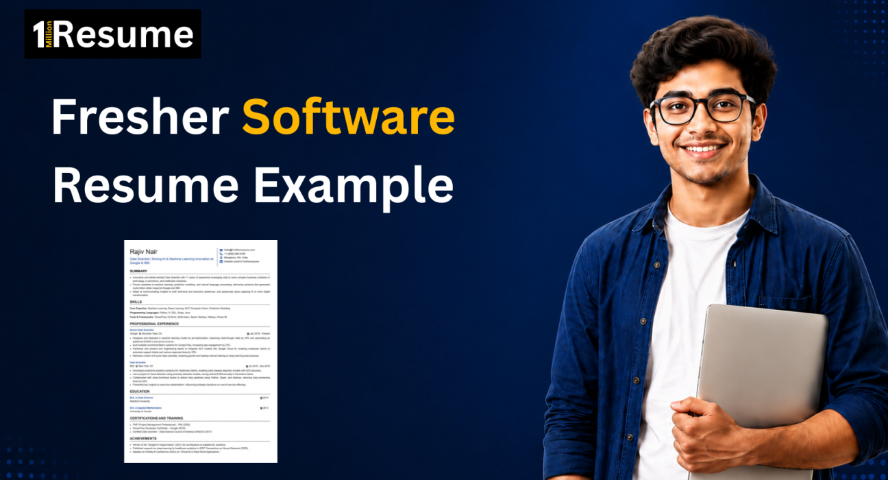 This image is showing Fresher Software Resume Examples.