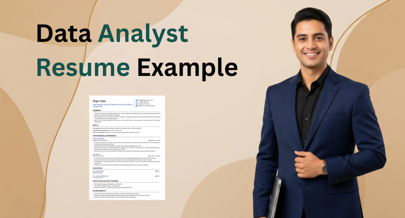 This image is showing Data Analyst Resume Example page image.