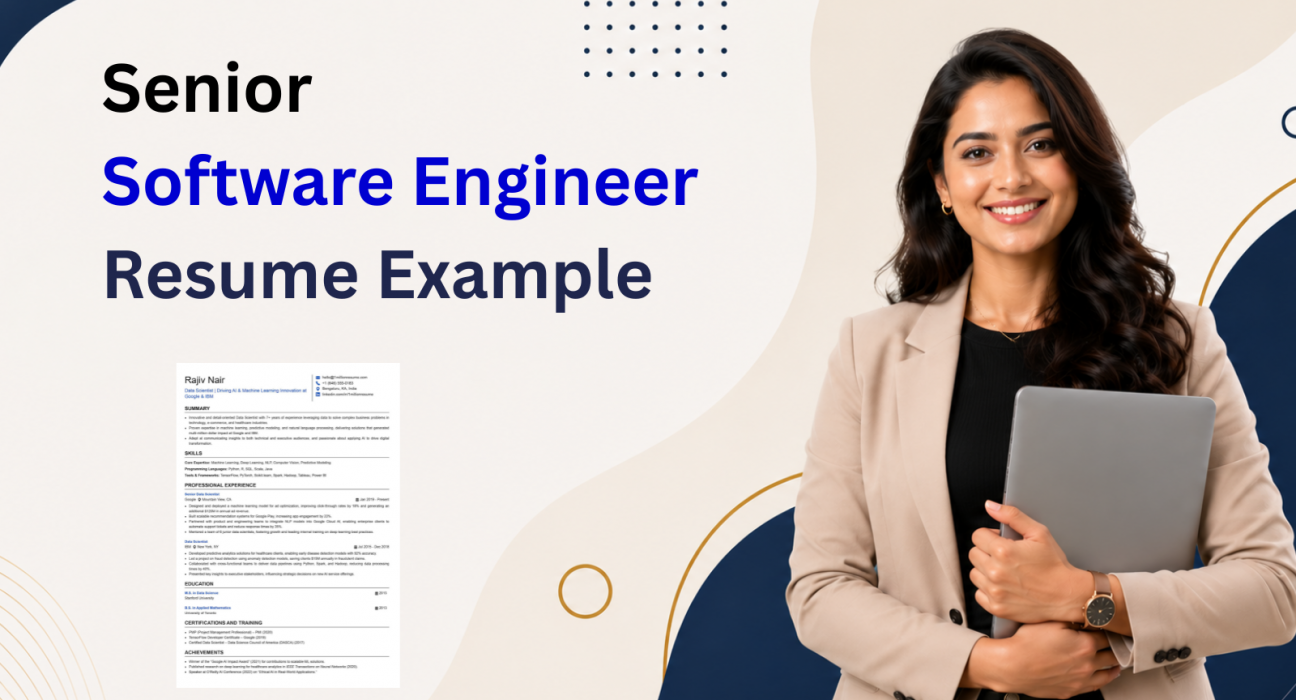 This image is showing senior software engineer resume example.