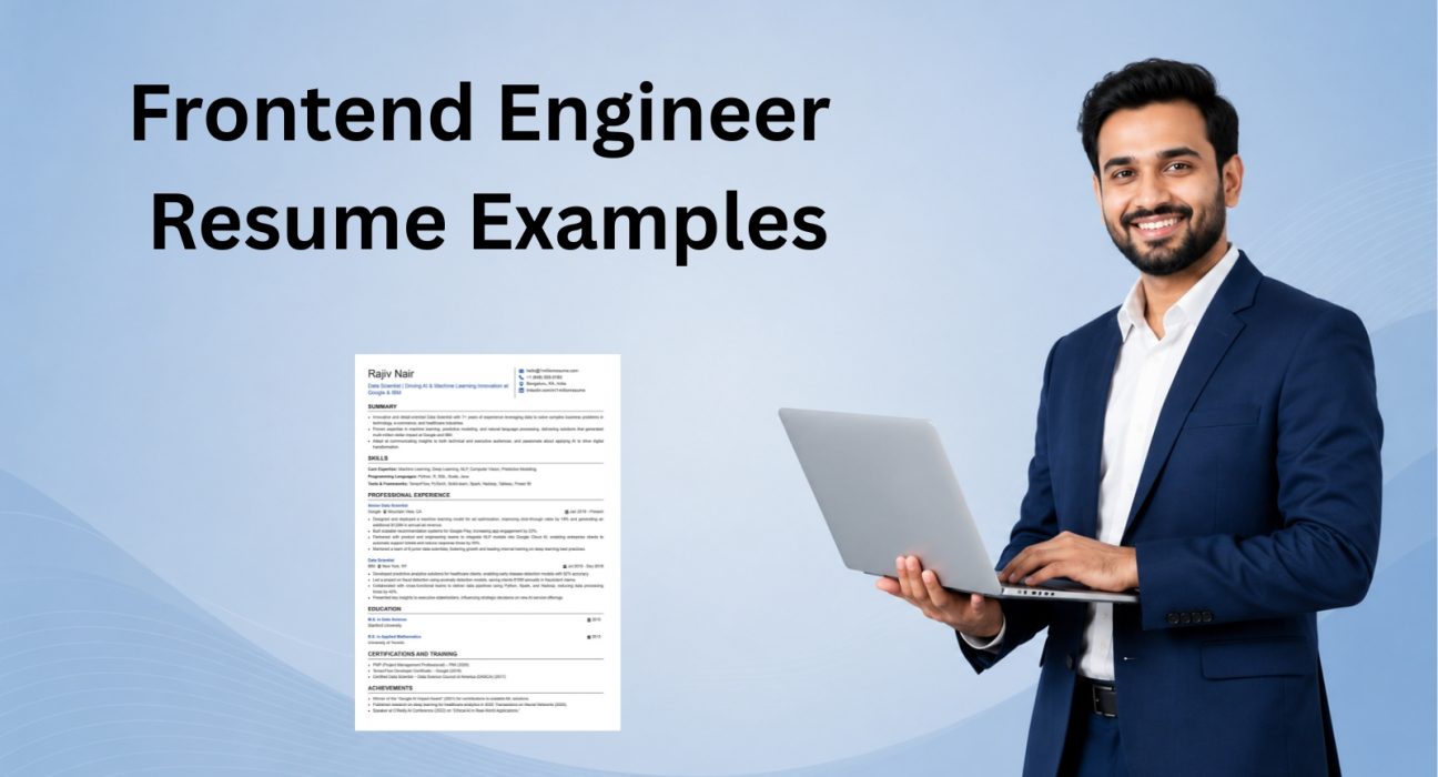 This image is showing Frontend Engineer resume example blog feature image.