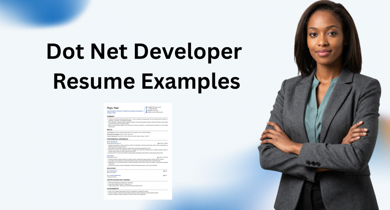 This image is showing Dot Net Developer Resume Example blog featured image