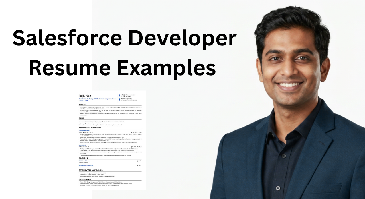 This image is showing Salesforce Developer Resume Example Blog Featured image