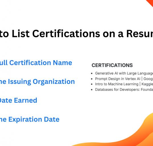 This image is showing resume Certifications section guide blog featured image